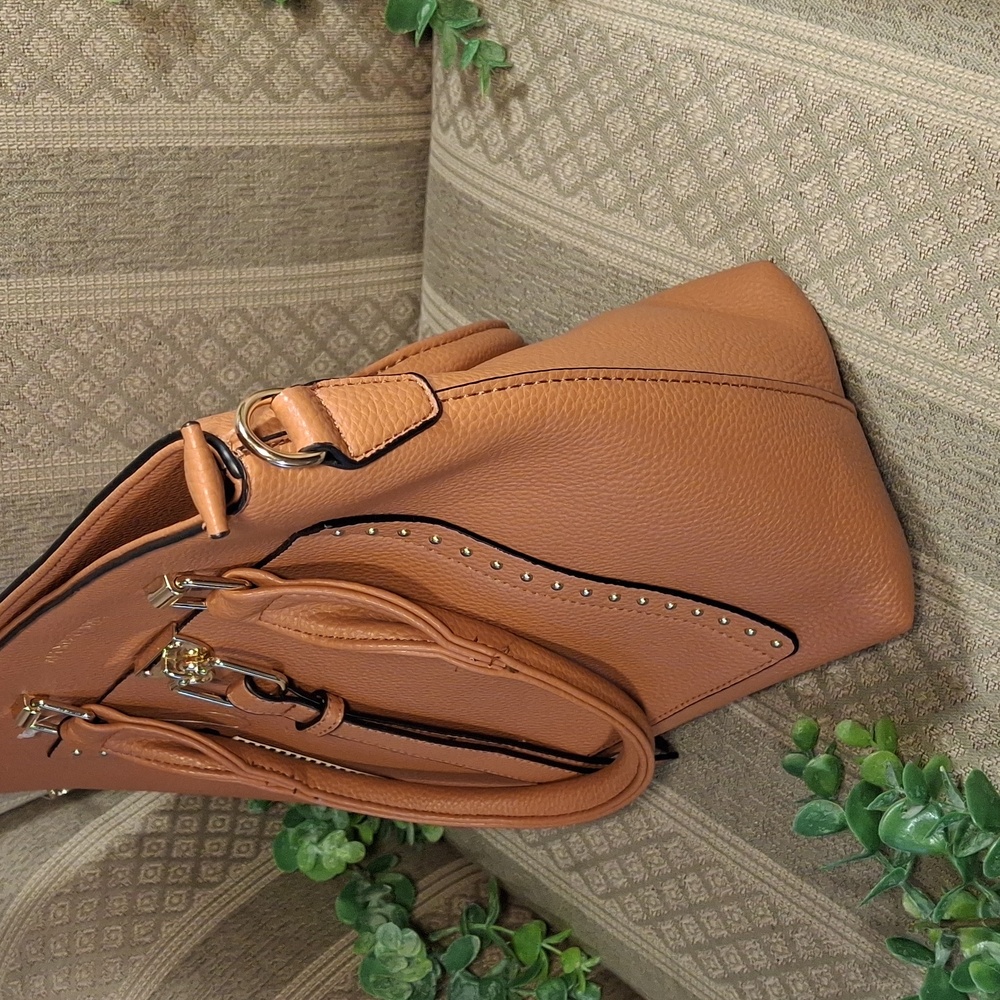NWT Alexis Bendel Tan Crossbody Satchel Tote Bag - Picture 5 of 13